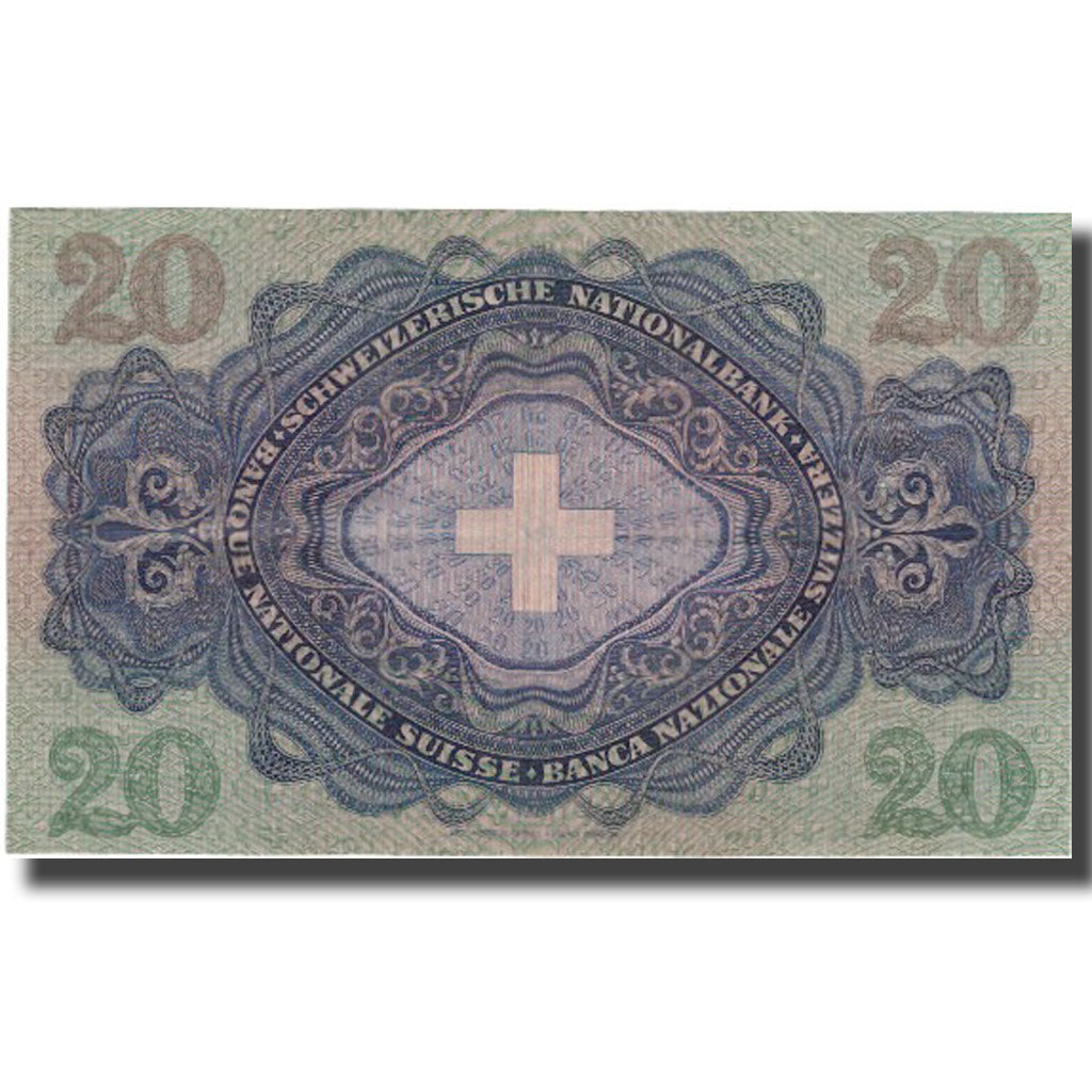 Nota, Suíça, 20 Franken, 1947, 1947-10-16, KM:39p, AU(50-53)