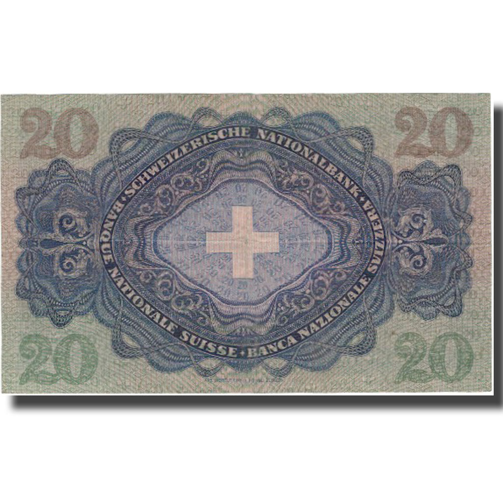 Banknote, Switzerland, 20 Franken, 1947, 1947-10-16, KM:39p, VF(30-35)