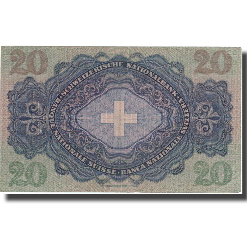 Geldschein, Schweiz, 20 Franken, 1947, 1947-10-16, KM:39p, S