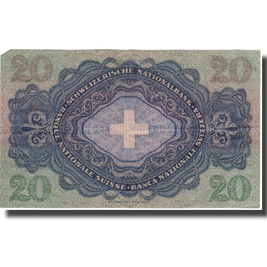 Banconote, Svizzera, 20 Franken, 1947, 1947-10-16, KM:39p, MB+