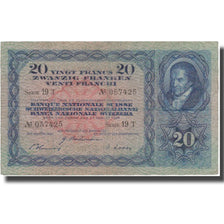 Geldschein, Schweiz, 20 Franken, 1946, 1946-08-31, KM:39o, S+