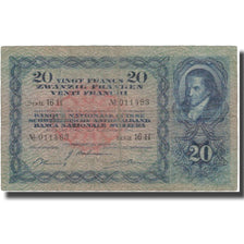 Nota, Suíça, 20 Franken, 1942, 1942-12-04, KM:39l, VF(20-25)