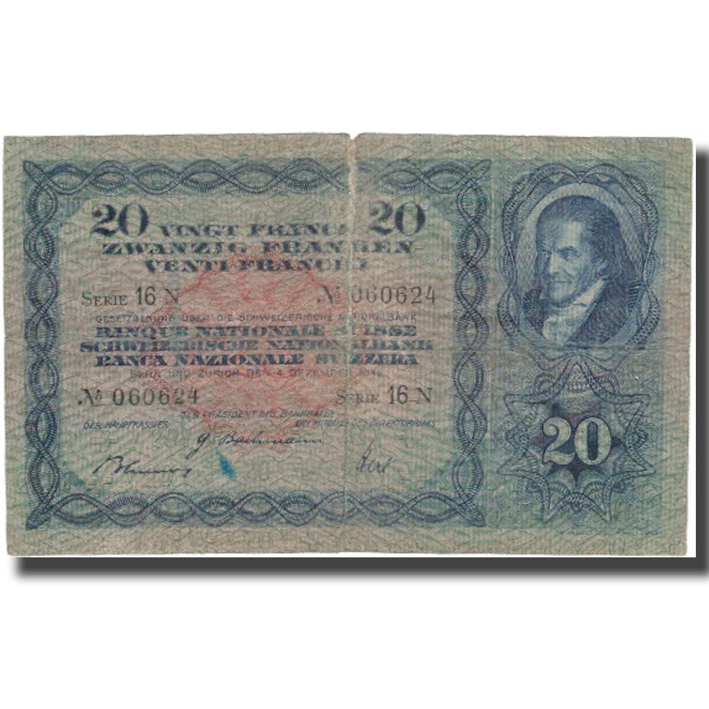 Banconote, Svizzera, 20 Franken, 1942, 1942-12-04, KM:39l, MB