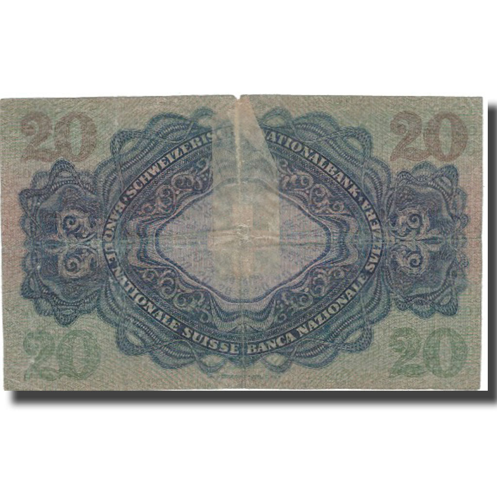 Banconote, Svizzera, 20 Franken, 1942, 1942-12-04, KM:39l, MB