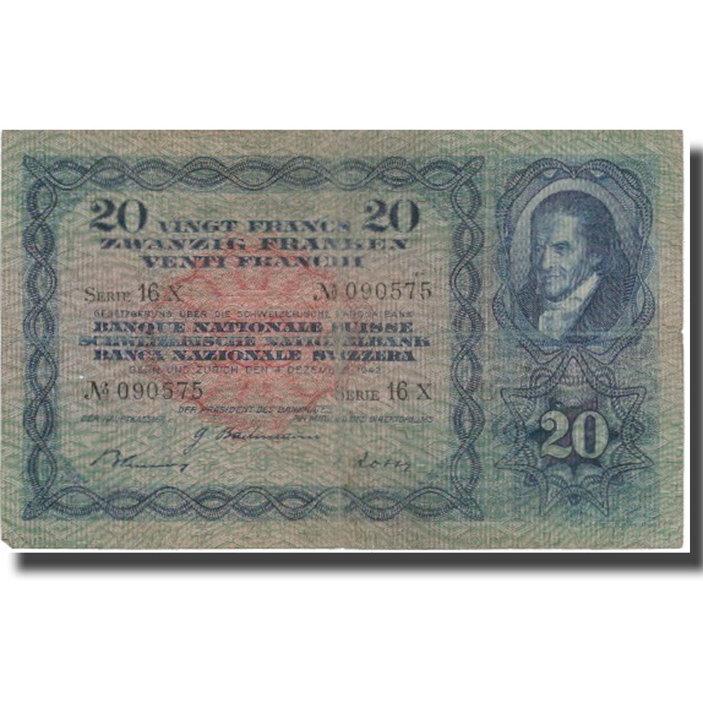 Billet, Suisse, 20 Franken, 1942, 1942-12-04, KM:39l, TB