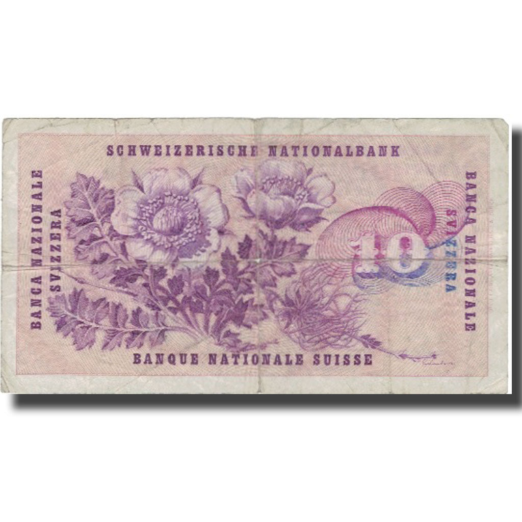 Geldschein, Schweiz, 10 Franken, 1968, 1968-05-15, KM:45n, S