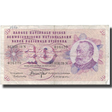 Banknote, Switzerland, 10 Franken, 1972, 1972-01-24, KM:45r, VF(30-35)