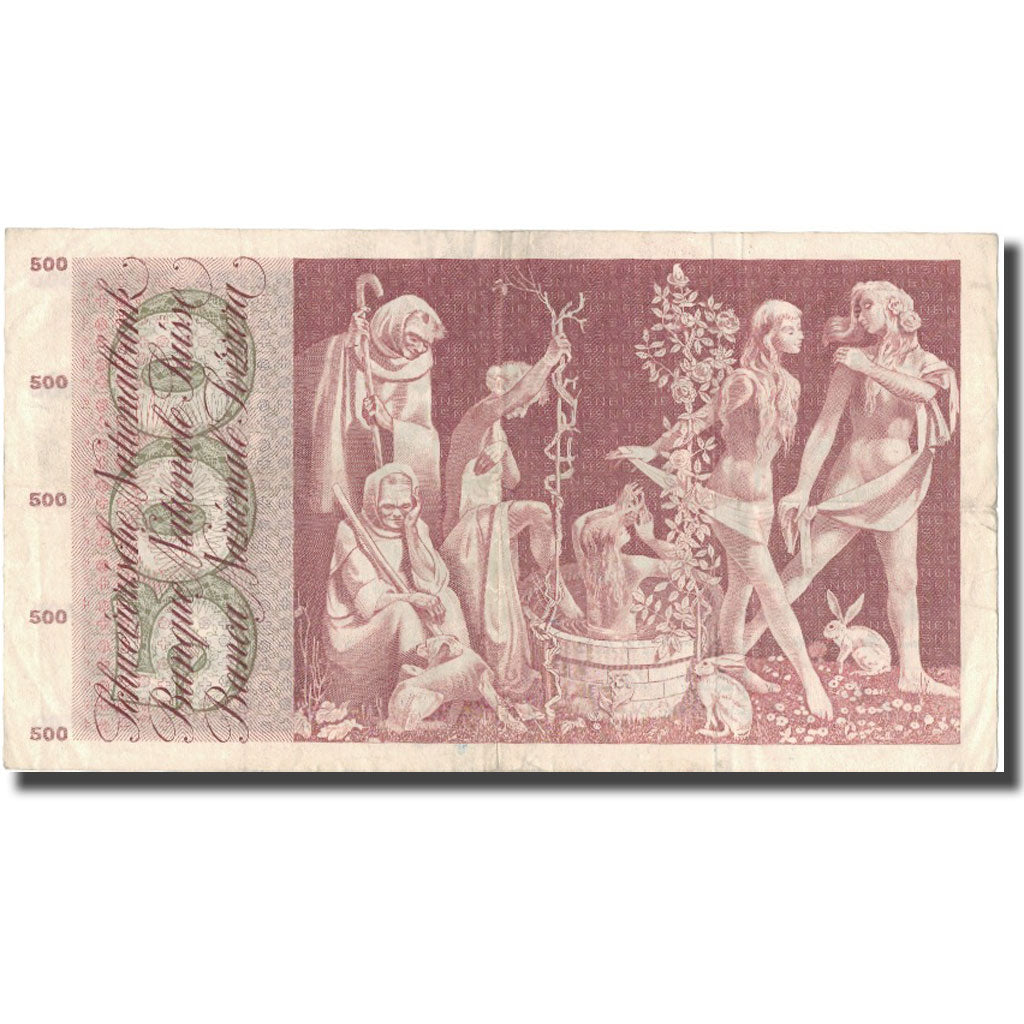 Geldschein, Schweiz, 500 Franken, 1957, 1957-10-04, KM:50b, S+