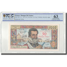 France, 50 Nouveaux Francs on 5000 Francs, Henri IV, 1958, 1958-10-30, graded