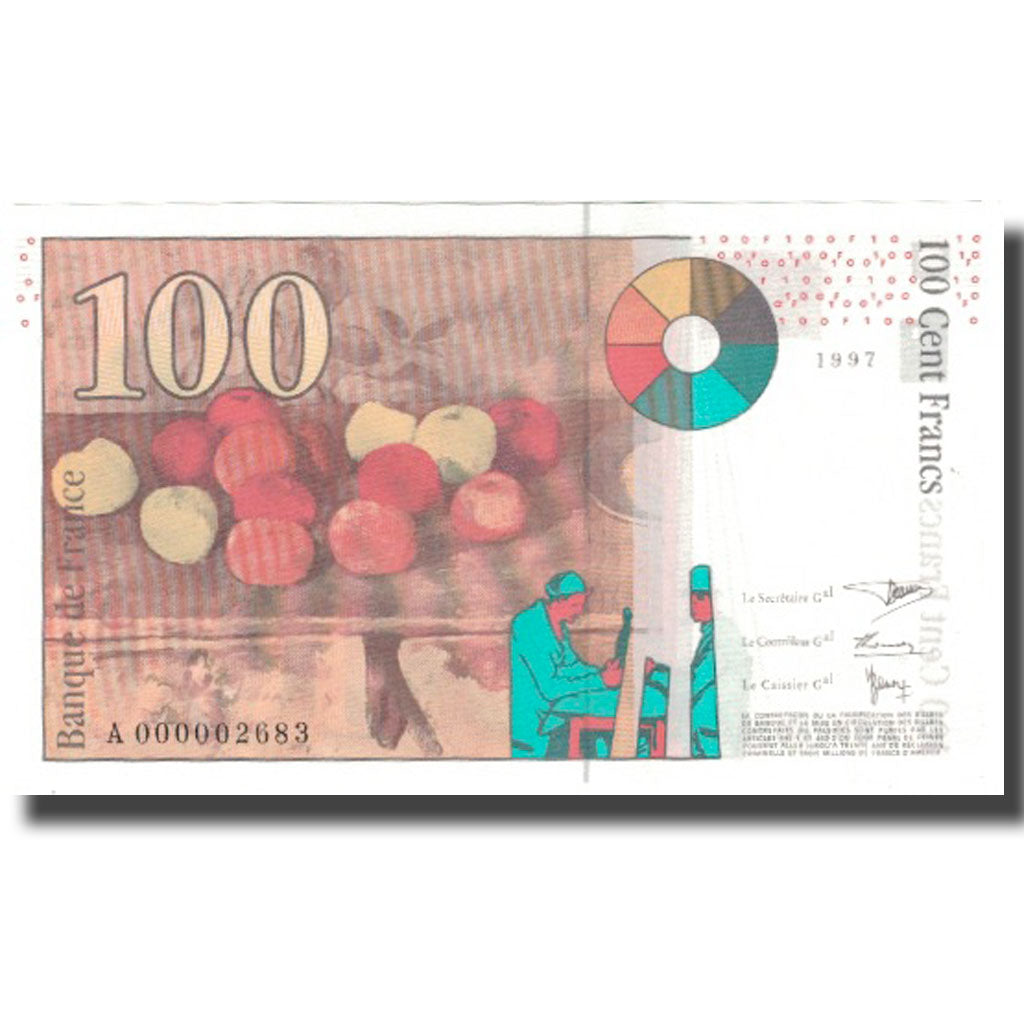 Francja, 100 Francs, Cézanne, 1997, 1997, UNC(65-70), Fayette:74.1A, KM:158a