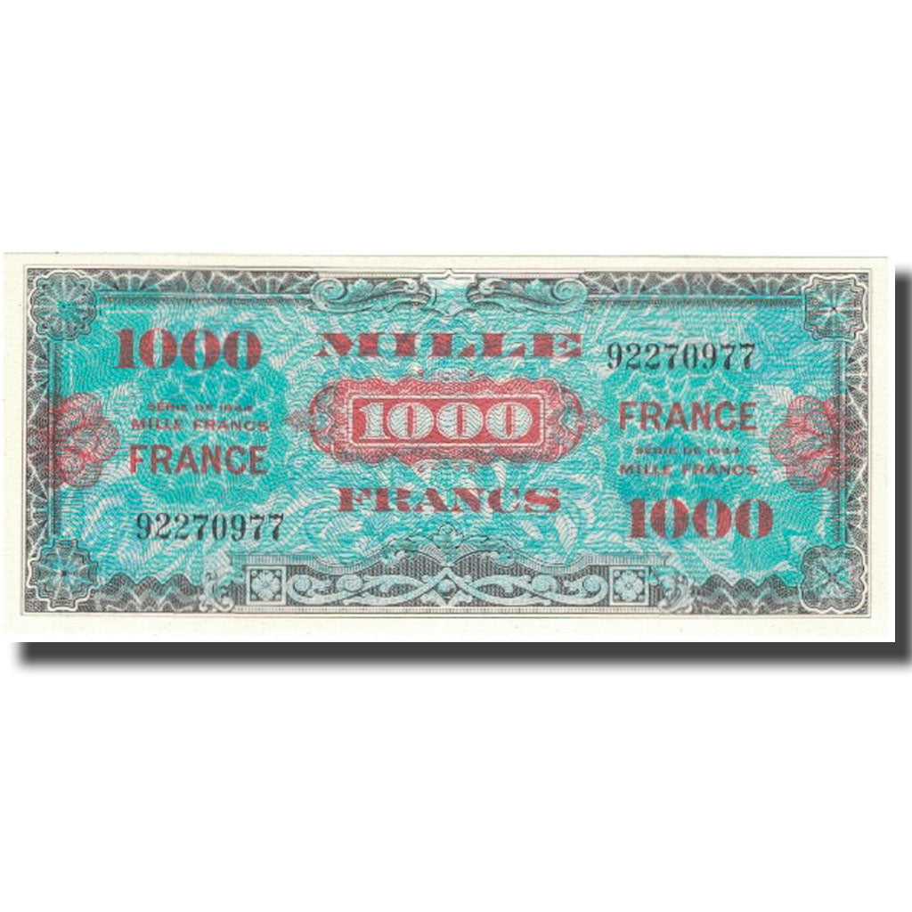 Frankreich, 1000 Francs, 1945 Verso France, 1945, 1945, UNZ-, Fayette:VF 27.1
