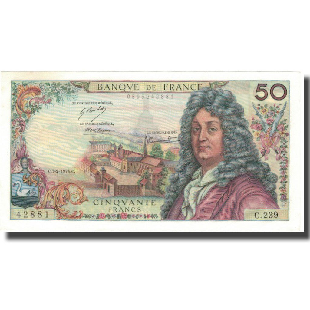 Francia, 50 Francs, Racine, 1974, 1974-02-07, SPL+, Fayette:64.26, KM:148d