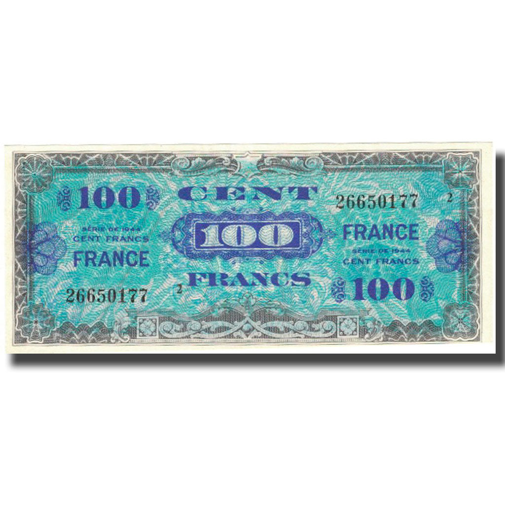 Frankreich, 100 Francs, 1945 Verso France, 1944, 1944, UNZ-, Fayette:VF25.1