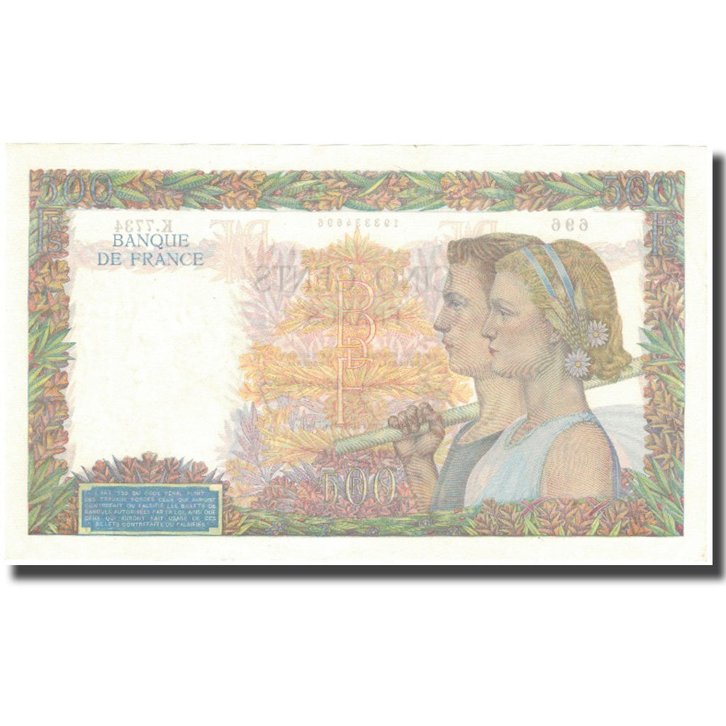 Francia, 500 Francs, La Paix, 1943, 1943-01-07, SPL+, Fayette:32.44, KM:95b