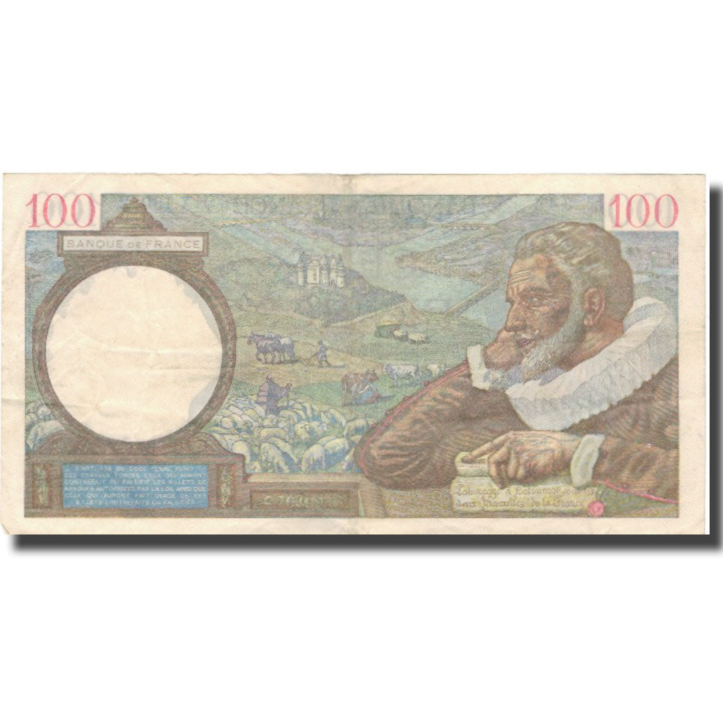 Francja, 100 Francs, Sully, 1941, 1941-01-09, EF(40-45), Fayette:26.44, KM:94