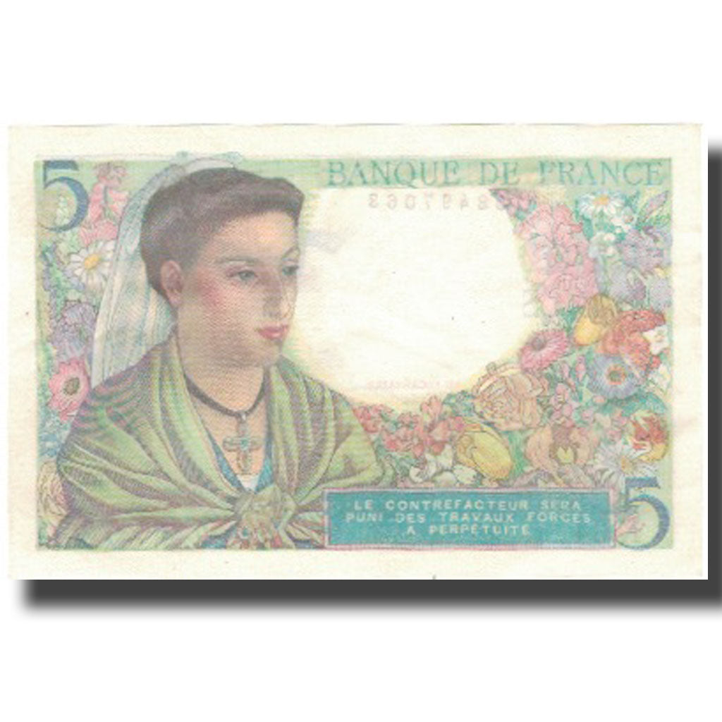 Frankrijk, 5 Francs, Berger, 1943, 1943-08-05, SUP, Fayette:5.3, KM:98a