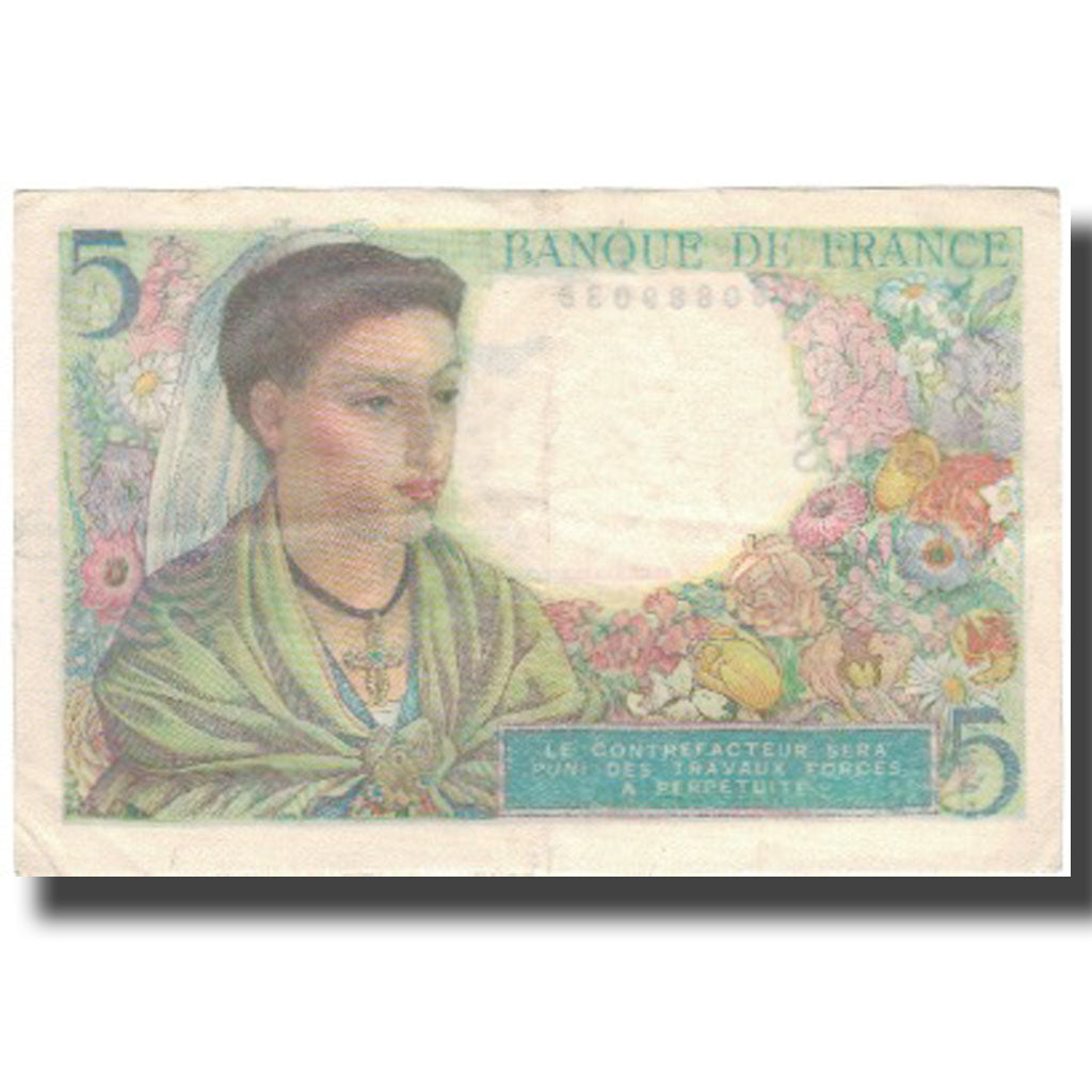 Francia, 5 Francs, Berger, 1943, 1943-11-25, MBC+, Fayette:5.4, KM:98a
