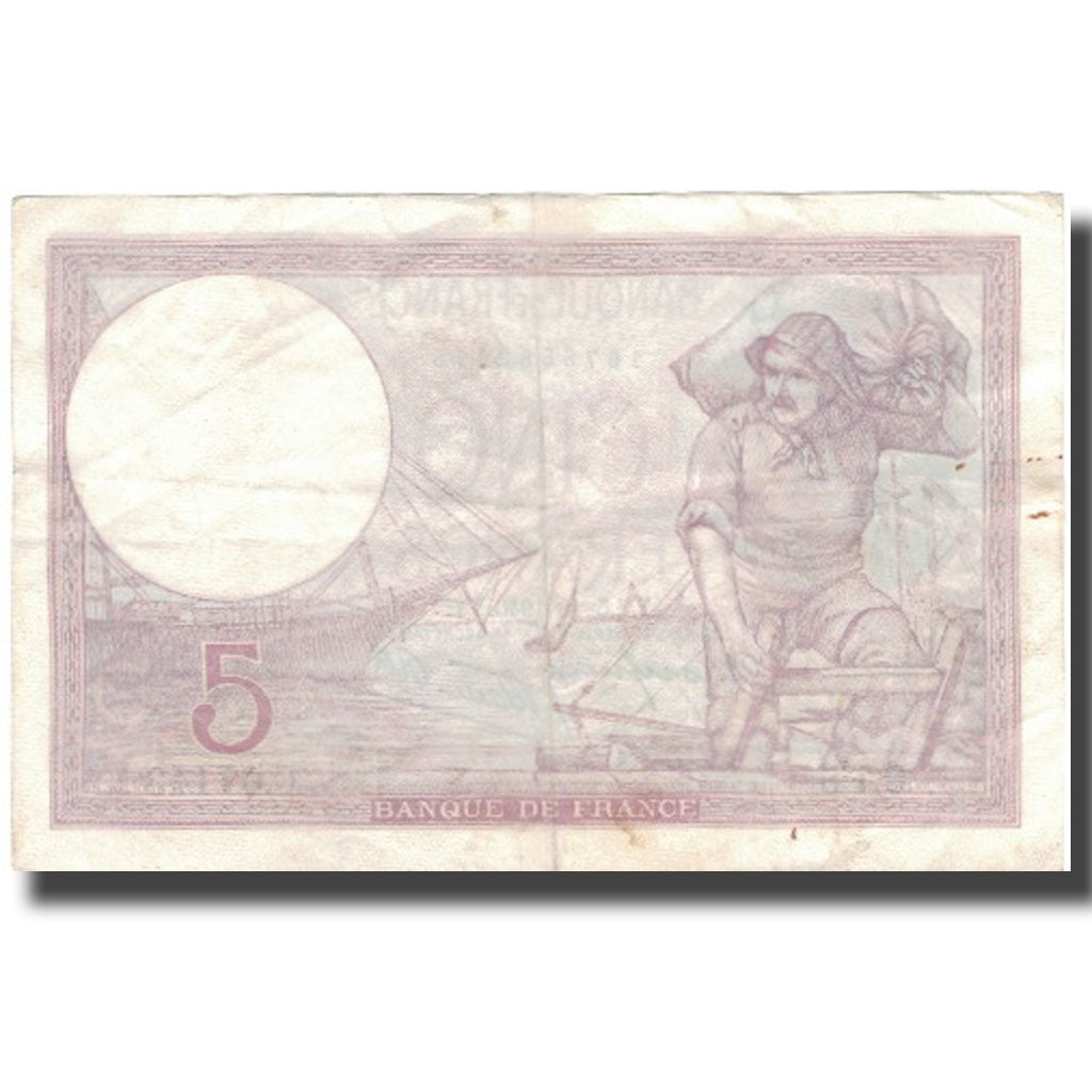 Francja, 5 Francs, Violet, 1940, 1940-12-05, VF(30-35), Fayette:4.16, KM:83