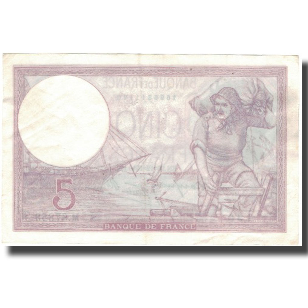 França, 5 Francs, Violet, 1940, 1940-12-26, AU(55-58), Fayette:4.18, KM:83