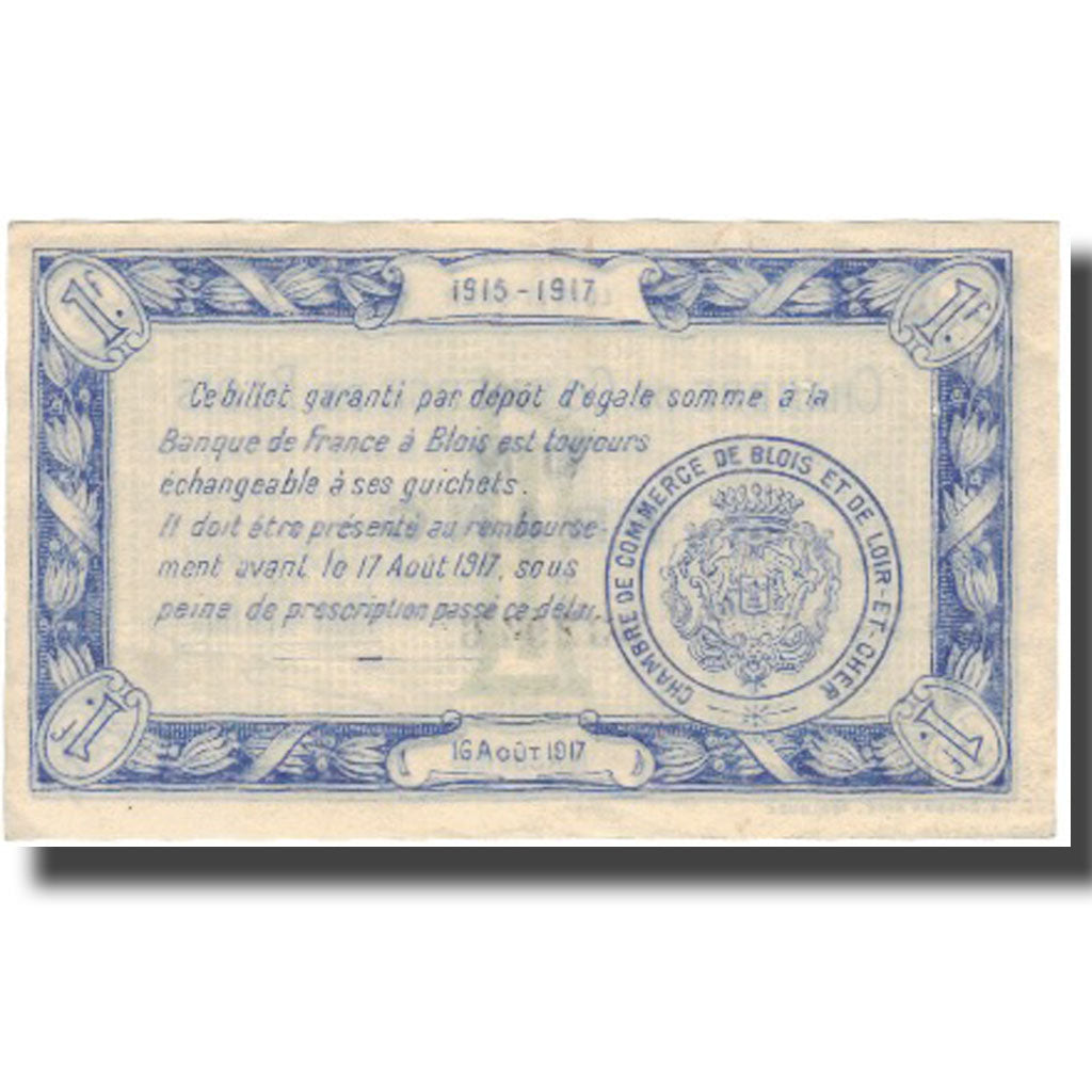 France, Blois, 1 Franc, 1915, TTB+, Pirot:28-4