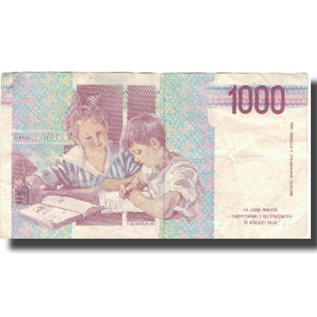 Banconote, Italia, 1000 Lire, 1990, 1990-10-03, KM:114c, BB+