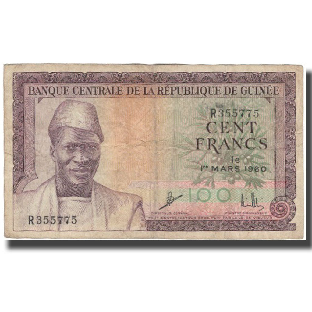 Banknote, Guinea, 100 Francs, 1960, 1960-03-01, KM:13a, VF(20-25)