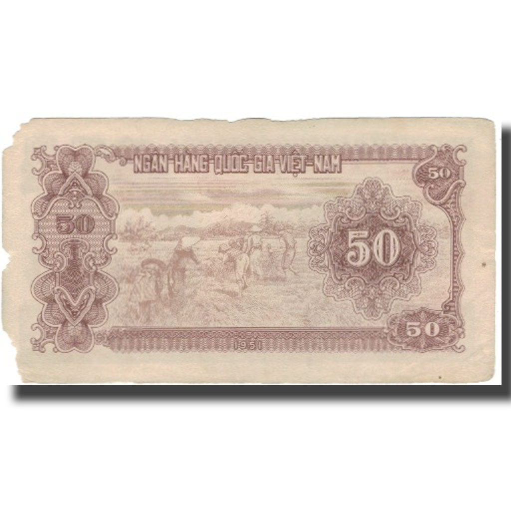 Banknote, Vietnam, 50 D<ox>ng, 1951, 1951, KM:61a, F(12-15)