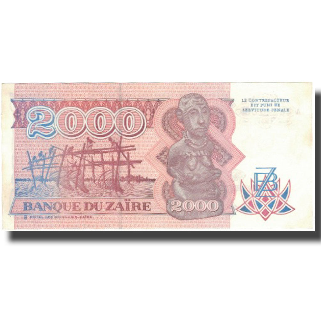 Billet, Zaïre, 2000 Zaïres, 1991, 1991-10-01, KM:36a, TTB+