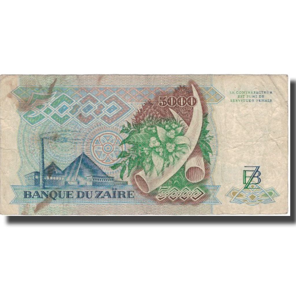 Billete, 5000 Zaïres, 1988, Zaire, 1988-05-20, KM:37b, BC