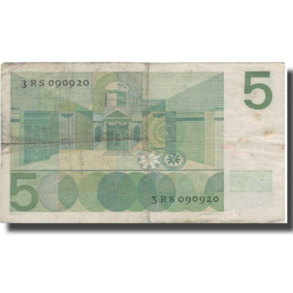 Geldschein, Niederlande, 5 Gulden, 1966, 1966-04-26, KM:90a, S