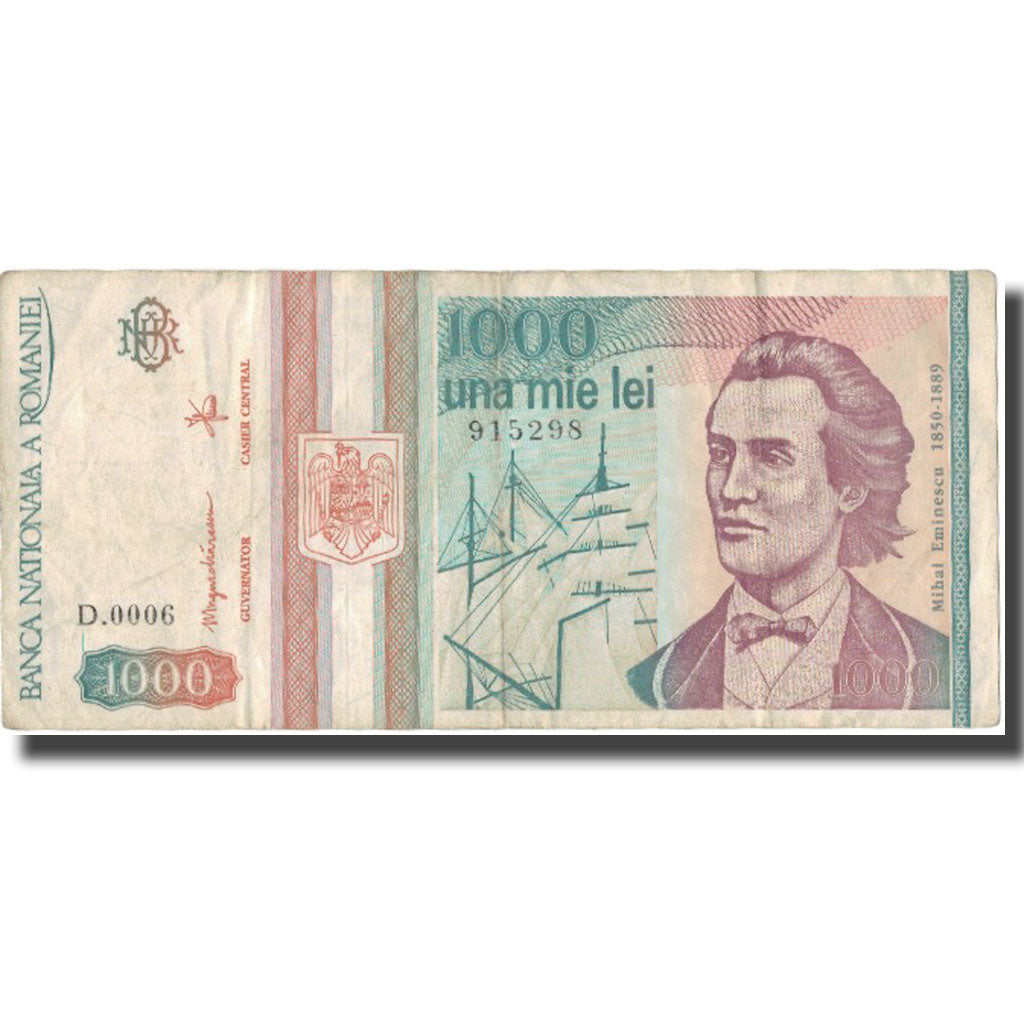 Geldschein, Rumänien, 1000 Lei, 1993, KM:102, S+