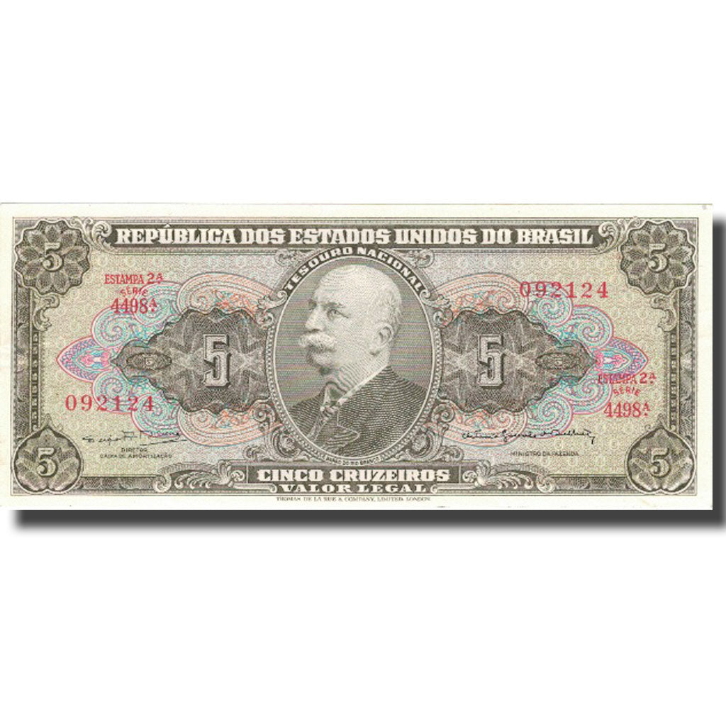Billet, Brésil, 5 Cruzeiros, 1953, Undated (1953), KM:158a, SPL