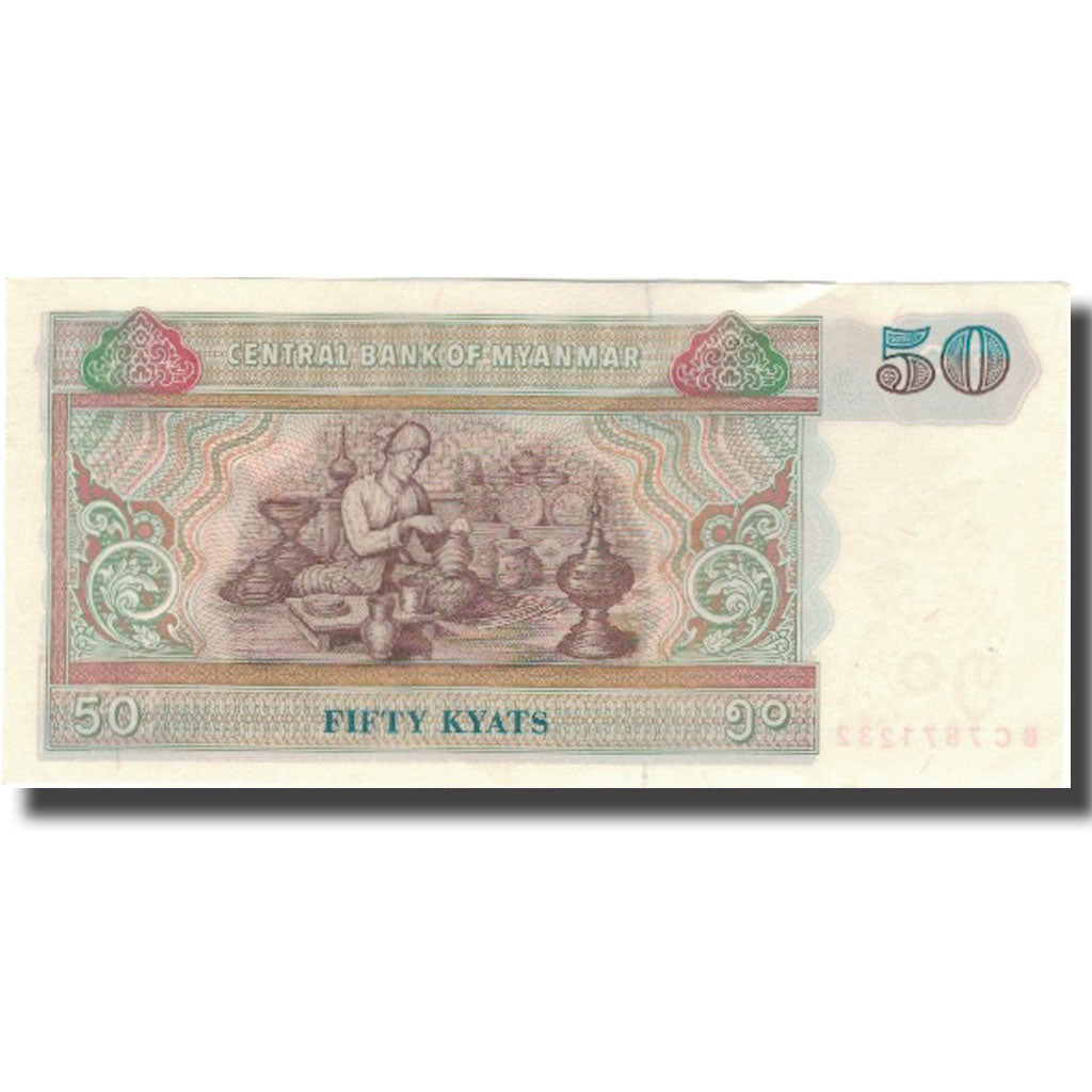 Geldschein, Myanmar, 50 Kyats, KM:73a, SS+