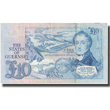 Billet, Guernsey, 10 Pounds, 1991, KM:54a, TTB