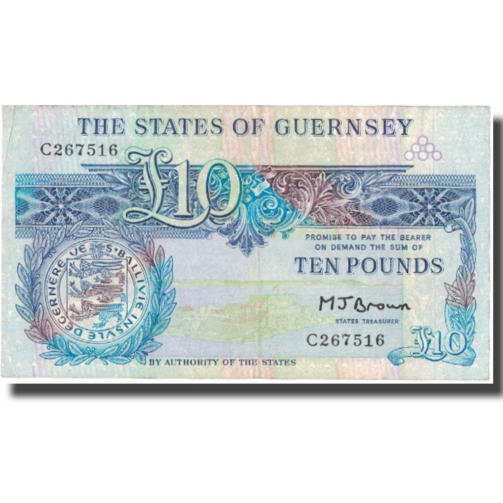 Geldschein, Guernsey, 10 Pounds, 1991, KM:54a, SS