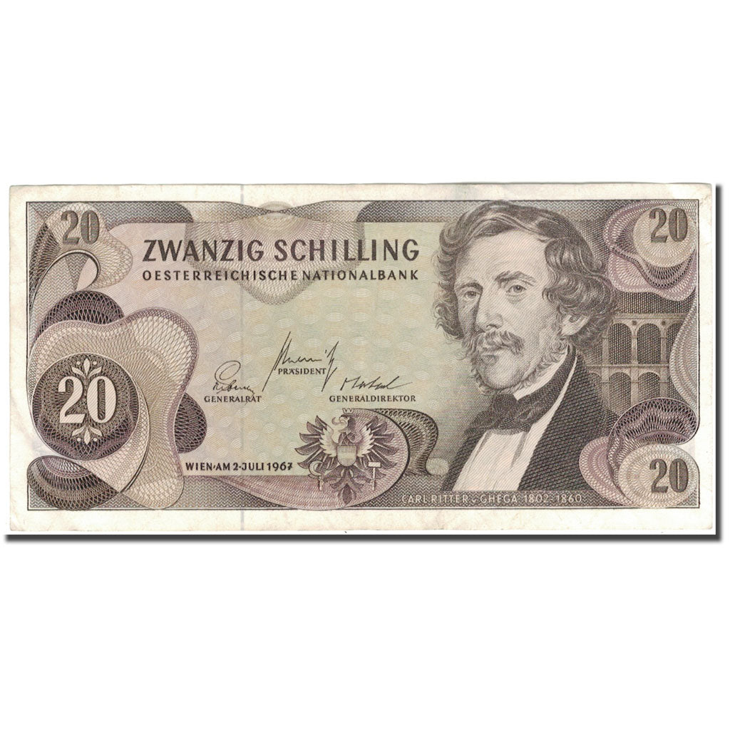 Billet, Autriche, 20 Schilling, 1966-1970, 1967-07-02, KM:142a, TTB