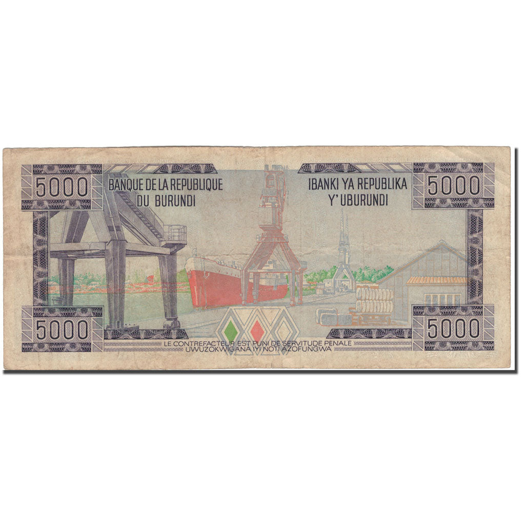 Banknote, Burundi, 5000 Francs, 1989, 1989-10-01, KM:32c, VF(20-25)