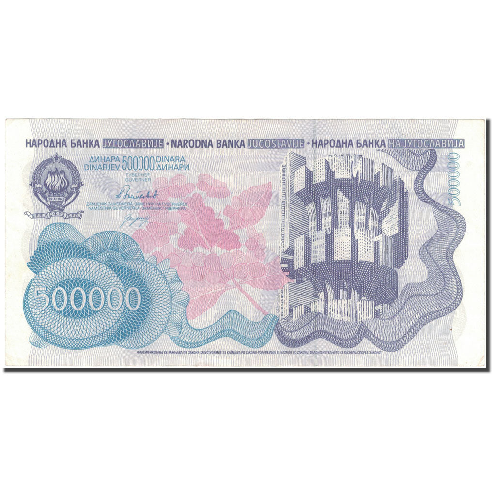 Banknote, Yugoslavia, 500,000 Dinara, 1989, 1989-08-01, KM:98a, EF(40-45)