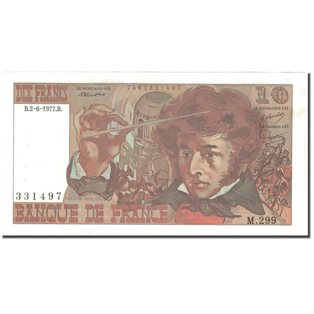 Francia, 10 Francs, Berlioz, 1977, P. A.Strohl-G.Bouchet-J.J.Tronche