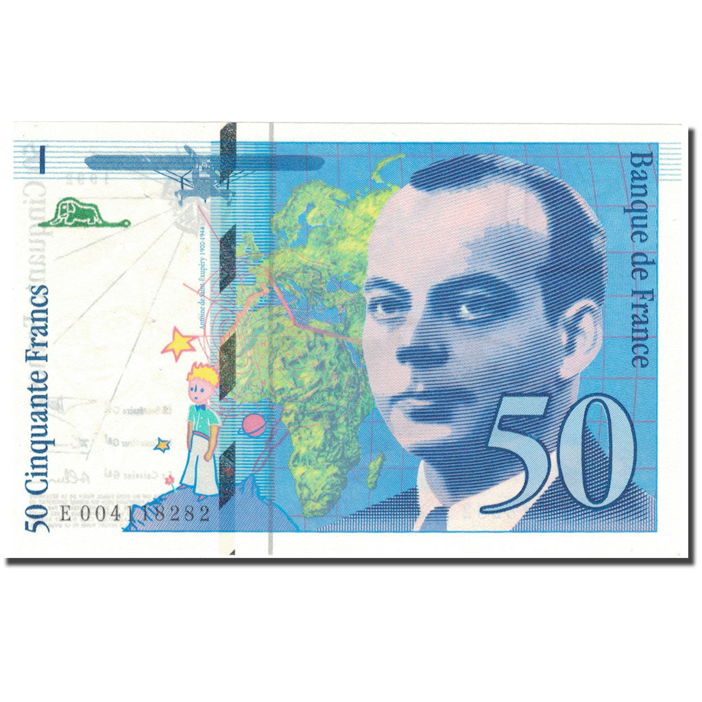 França, 50 Francs, St Exupéry, 1992, AU(55-58), Fayette:72.1b, KM:157a