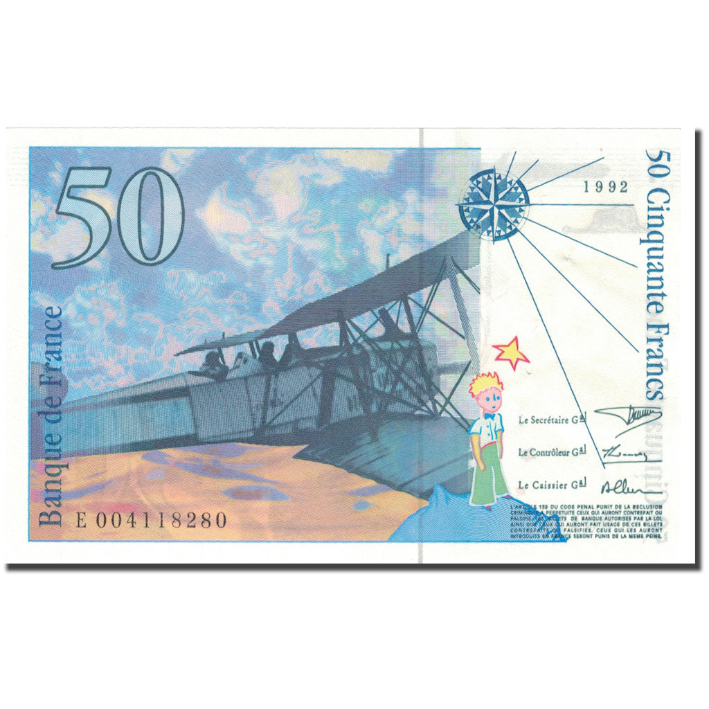 Francia, 50 Francs, St Exupéry, 1992, SPL-, Fayette:72.1b, KM:157a