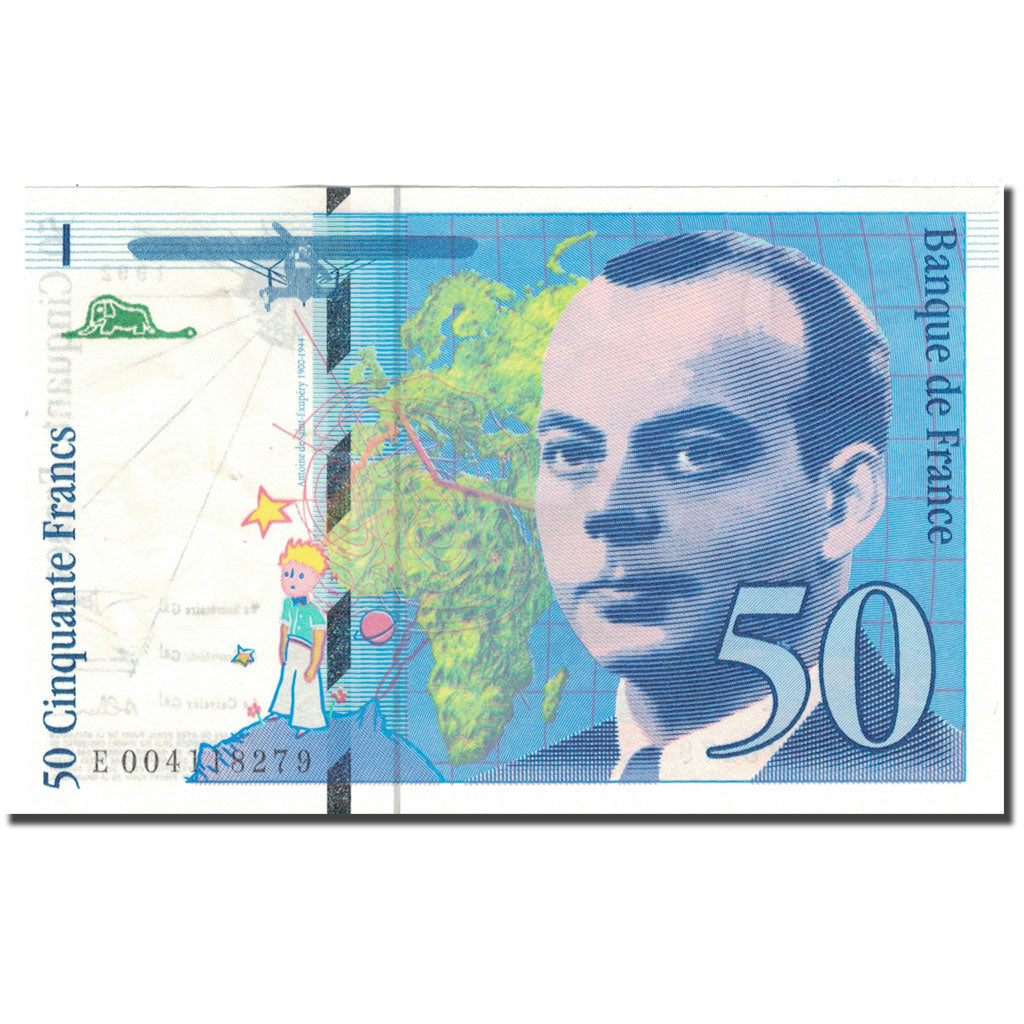 Francja, 50 Francs, St Exupéry, 1992, AU(55-58), Fayette:72.1b, KM:157a