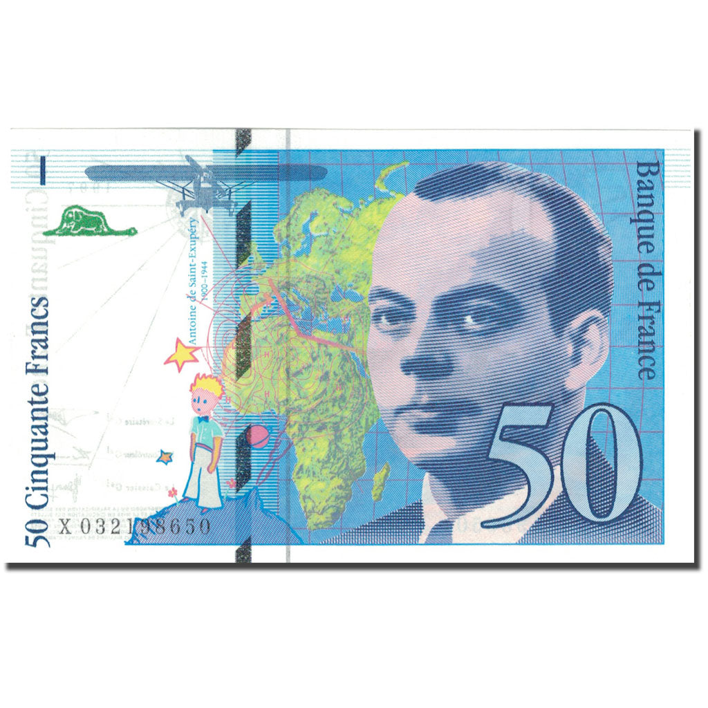 Francja, 50 Francs, St Exupéry, 1997, UNC(64), Fayette:73.4, KM:157Ad