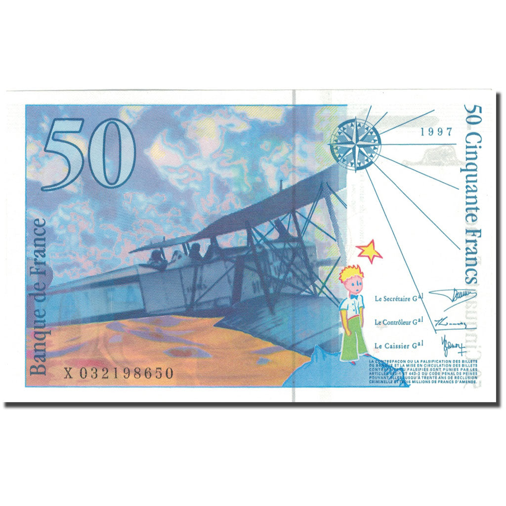 Francja, 50 Francs, St Exupéry, 1997, UNC(64), Fayette:73.4, KM:157Ad