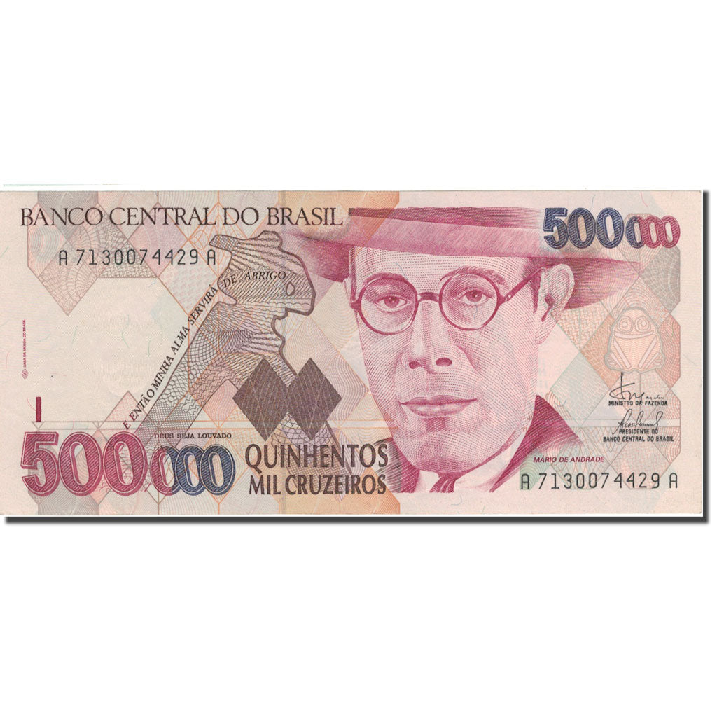 Geldschein, Brasilien, 500,000 Cruzeiros, KM:236b, UNZ-