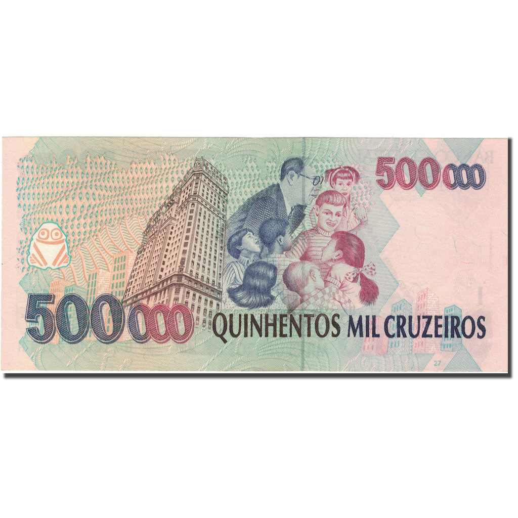 Geldschein, Brasilien, 500,000 Cruzeiros, KM:236b, UNZ-
