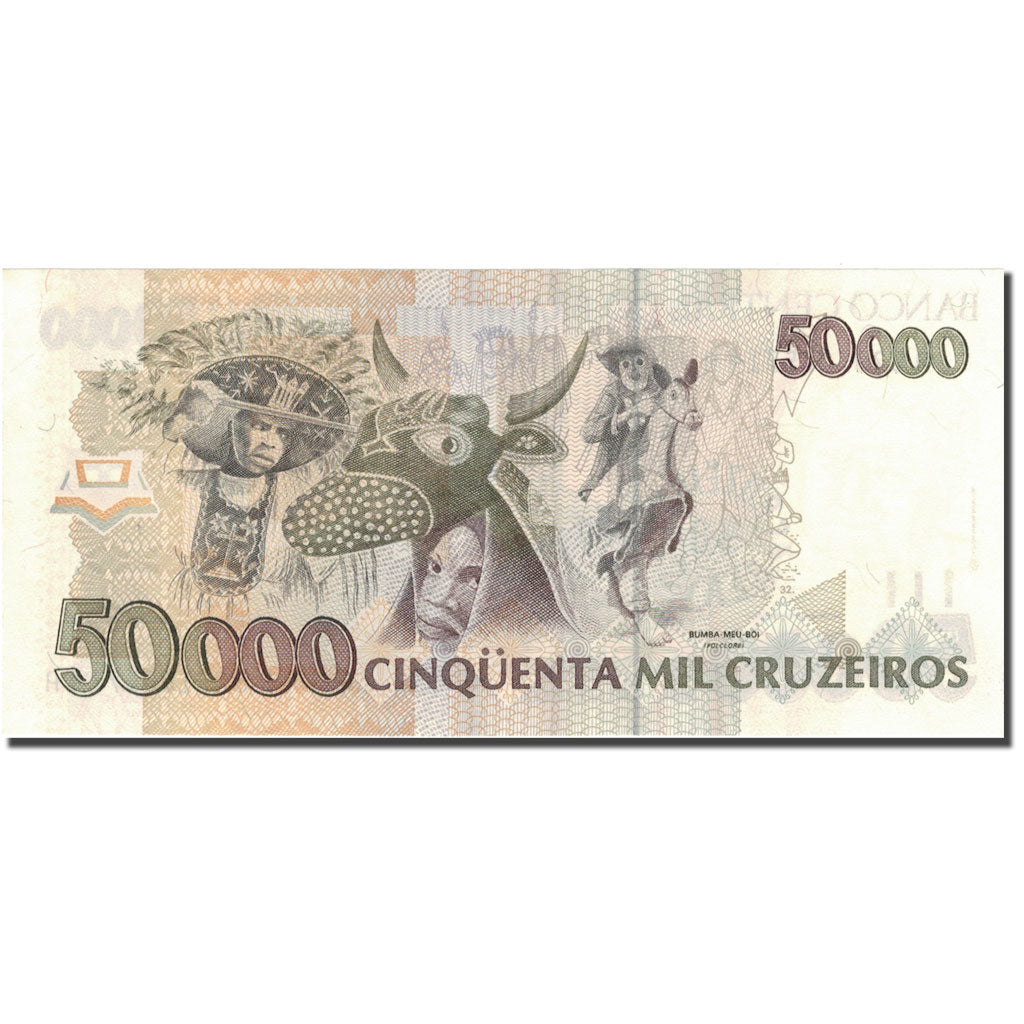 Banknote, Brazil, 50 Cruzeiros Reais on 50,000 Cruzeiros, KM:237, UNC(64)