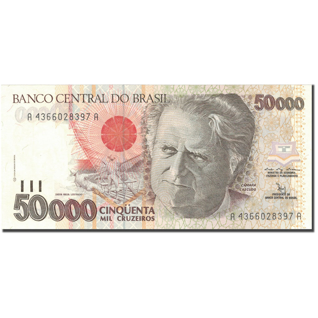 Billet, Brésil, 50,000 Cruzeiros, KM:234a, SUP+