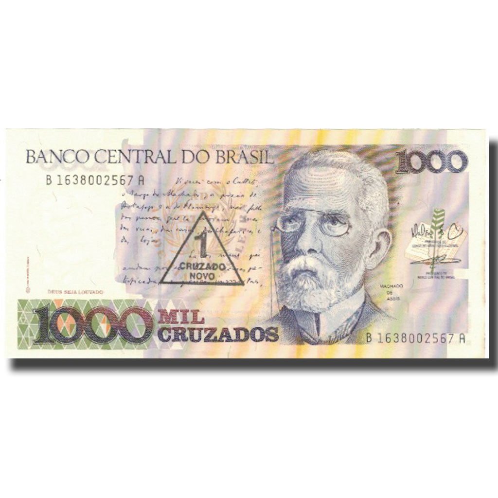 Nota, Brasil, 1 Cruzado Novo on 1000 Cruzados, KM:216b, UNC(64)