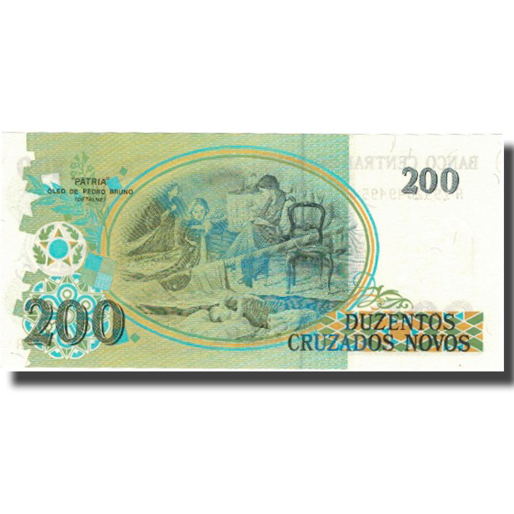 Banconote, Brasile, 200 Cruzeiros on 200 Cruzados Novos, KM:225b, SPL+